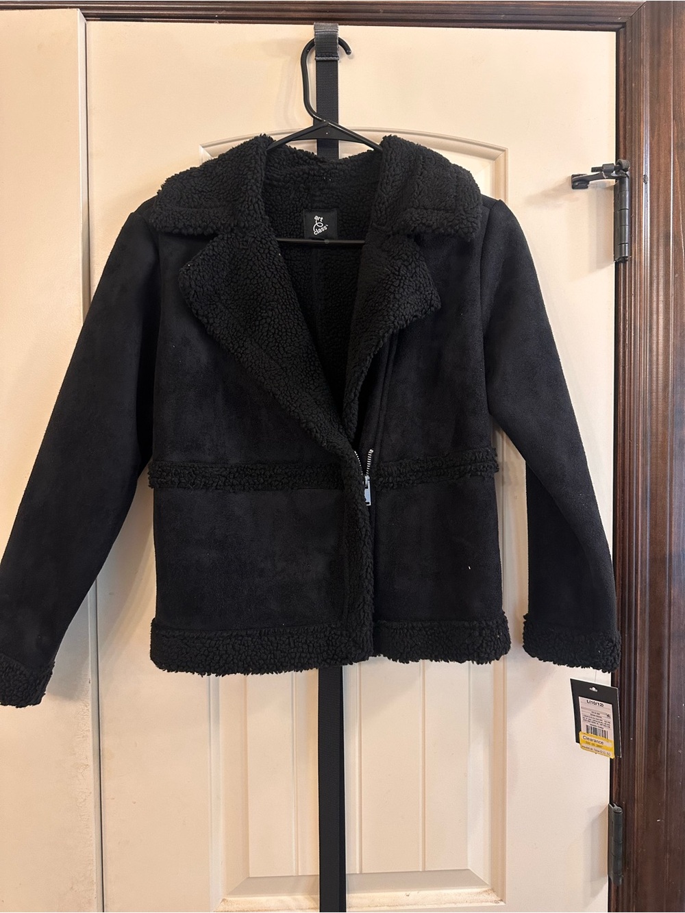 Black Faux Shearling Kids Jacket - Cozy Winter Coat